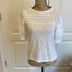 LOFT size Small/P white  lace top, EUC